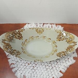 Elegant Gold and Cream Serving Platter